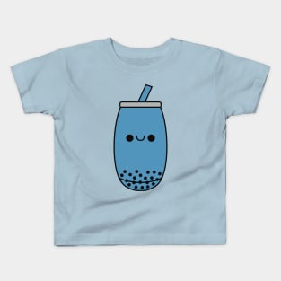 Cute Kawaii Blueberry Bubble Tea Kids T-Shirt